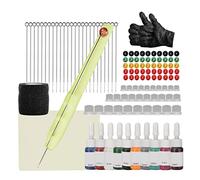 Tattoo Kit Hand Poke Stick Tattoo Pen Inks Stainless Steel Cups 1 3 5 7 9rl Needles Yellow