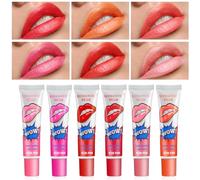 Tattoo Magic Color Lip Gloss Sets - 6 Pcs Peel Off Lip Tint Kit, Long Lasting, Waterproof, Easy Peel Off, Cosmetic Gift Set For Girls