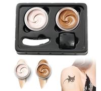 Tattoo Makeup Cover Up,Tattoo Cover up Makeup Waterproof, 2 Colors Tattoo Concealer, 2x10g Scar Cover Up, Anti-Stick Body Makeup for Birthmarks, Dark Spots, Scars, Vitiligo