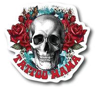 Tattoo Mama Colorful Refrigerator Magnet | UV Printed 4-Inch Kitchen Decor Accessory Featuring Stunning Design | Rose Skull Skin Artist Art Mom Mama Ink Gothic Emo Dead Body Hippie Gypsy CSM1521