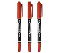 Tattoo Marker Pen 3PCS - 5.39 Inch Waterproof Fine Point Body Ink Pen Double Head Skin Marking Pencil Easy to ColorRed