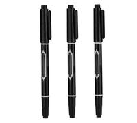 Tattoo Marker Pen, 3PCS Waterproof Skin Marking Pencil - Fine Point Double Head for Body Art, Easy Color/ 5.39 Inch(Black)