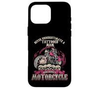 Tattoo Mom Biker Chick Never Underestimate Motorcycle Mom Case for iPhone 16 Pro Max