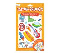 Ooly 50 Temporary Tattoos For Kids, Safe & Non-Toxic Temporary Tattoo, Party Favors Summer Crafts for Kids 4-8, Great Goodie Bag Stuffers & Fun Birthday Decorations - Awesome Doodles