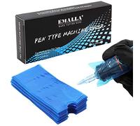 Tattoo Pen Covers - EMALLA 200PCS Disposable Tattoo Machine Sleeves Waterproof Blue Bags Clear Pen Covers for Machine Pen Tattoo Supplies, Tattoo Kits & Tattoo Accessories