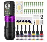 Tattoo Pen Kit, 2300mAh Wireless Tattoo Machine with 7 Adjustable Voltage & 2 Working Modes, 20 Needles & Transfer Paper, Professional Tattoo (EF-TKE754BUK-4)