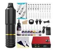 Tattoo Pen Kit, 2300mAh Wireless Tattoo Machine with 7 Adjustable Voltage & 2 Working Modes, 20 Needles & Transfer Paper, Professional Tattoo (EF-TKE754BUK-6)