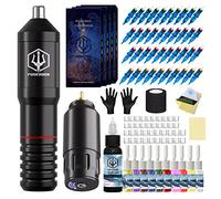 Tattoo Pen Kit - POSEIDON Wireless Tattoo Machine Kit, Tattoo Gun Kit with Tattoo Power Supply and 40 Pcs Tattoo Cartridge Needles, Complete Tattoo Kit Tattoo Supplies for Beginners(TK018)