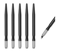 Tattoo Pens for Skin,5 Piece Tattoo Tools,Eyebrow Tattoos Pen,Light Manual Eyebrow Pens for Permanent Makeup Supplies Durable Aluminum with Lock-Pin Tech Tattoos Pens (Black）