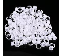 Tattoo Pigment Rings, 100PCS Disposable Makeup Tattoo Ink Rings Palette Eyebrow and Lip Tattoo Paint Box Container Cup Tattoo Paint Box Container Makeup Tools(Medium Without Divider)