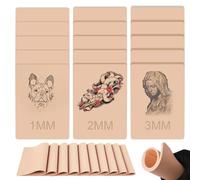 Tattoo Practice Skin Kit, Rayyl 15pcs Fake Skins Mixed Thickness (1mm, 2mm, 3mm) - 15x20cm Synthetic Tattoo Silicone Pads for Beginners and Artists