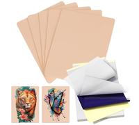 Tattoo Practice Skins with Transfer Paper - 15Pcs Tattoo Fake Skin and Stencil Paper Kit Includes 10Pcs Tattoo Paper and 5Pcs Double Sided Tattoo Skin Practice