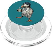 Tattoo Puffin Coffee Sailor Nautical Bird Sea Ocean Lover PopSockets PopGrip for MagSafe