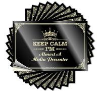 Tattoo Reading Men Bedroom Decor Waterproof - Keep Calm I'm Almost A Media Presenter Bottle Self Adhesive Decal for Sports Use(8X12CM)
