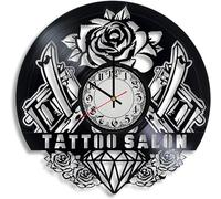 Tattoo Salon Vinyl Wall Clock, Artist Gifts, Wall Clock, Parlor Tattoo Prints, Tattoo Shop Decor, Tattoo Gift Tattoo Art Tattoo Lover Gift