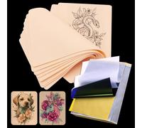 Tattoo Skin Practice Kit 16Pcs - Autdor 6Pcs Fake Skin and 10Pcs Transfer Paper Kit Includes 6×8" Double Sided Blank Tattooing Practice and Stencil Paper for Tattoo Supplies