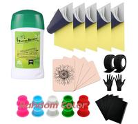 Tattoo Skin Practice Kit 29Pcs Tattoo Starter Kit for Beginners 5.9x7.9in 5Pcs Tattoo Skin A4 5Pcs Tattoo Transfer Paper 1Pcs Tattoo Stencil Gel 10Pcs Tattoo Ink Cap