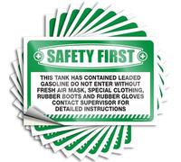 Tattoo Small Easy Apply | Safety First This Tank Has Contained Leaded Gasoline Book Garage Peel and Stick(8X12CM)