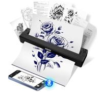 Tattoo Stencil Printer for Beginners & Artists, Wireless Thermal Tattoo Printer With 10 Pcs Transfer Papers, Portable Tattoo Machine, Compatible with Android, iOS, Windows, MacOS, Support Mobile & PC
