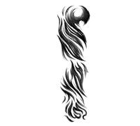 Tattoo Sticker Full Arm Flames Of Anger Leg Waterproof Fake Tattoo Lasting Art Men 46 * 15.5cm(003)