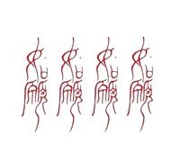 Tattoo stickers red text durable waterproof girl tattoo stickers 9.8 * 6cm(05)