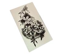 Tattoo stickers， temporary tattoos,2 Sheet Gothic Black Flower Temporary Tattoo Stickers Butterfly Arm Scar Covering Punk Style Fake Tattoos