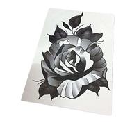 Tattoo stickers， temporary tattoos,3 Sheet Gothic Black Rose Temporary Tattoo Stickers Flower Arm Hand Back Scar Covering Punk Style Fake Tattoos