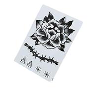 Tattoo stickers， temporary tattoos,3 Sheet Gothic Black Rose Temporary Tattoo Stickers Hand Back Scar Covering Punk Style Fake Tattoos