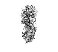Tattoo Stickers Waterproof Wolf Animal Flower Arm Tattoo Men And Women Simulation Half Arm Temporary Tattoo Stickers 114 * 210mm(11)