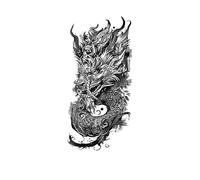 Tattoo Stickers Waterproof Wolf Animal Flower Arm Tattoo Men And Women Simulation Half Arm Temporary Tattoo Stickers 114 * 210mm(10)