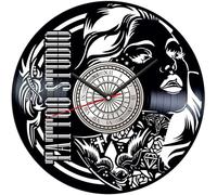 Tattoo Studio Vinyl Record Wall Clock Retro style Wall clock Silent Home Decor Art Special Home Accessories Creative Personality Gift