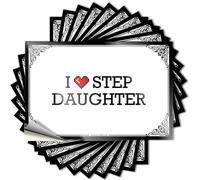 Tattoo Water Scratch Resistant Decals, Neutral Matte Print for Phone Case Teacher | Music Uv Proof Pack I Love Step Daughter(8X12CM)