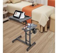 Tattoo Workstation, Portable Height Adjustable Professional Tattoo Table and Stand Removable with Wheels & Two Worktops for Tattoo, Beauty, Massage & Manicure