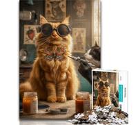 Tattooed Cat JigsawPuzzle 1000 Pieces for Adults,Family Game Stress Reliever Difficult Challenge Great Gifts And Toys 38x52cm