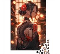 Tattooed Girl 1000 Pieces Adult Jigsaw Puzzles Anime Beauty Festive Gifts Family Challenging Educational Challenge Home Decoration for Adults Gifts Ideas 1000pcs (75x50cm)