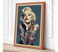 Tattooed Glamour Retro Canvas Wall Art Print 30x20 Inch
