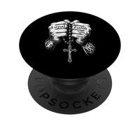 Tattooed Hands Rosary Cross Religious Chicano Mexican PopSockets Adhesive PopGrip