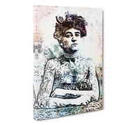 Tattooed Lady Canvas Print | Gallery Wrapped 30mm Frame Wall Art | 30x20 inches | Ready to Hang | Abstract People Picture | Living Room Bedroom Lounge Office