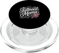 Tattooed Mama Typography with Rose Design PopSockets PopGrip for MagSafe