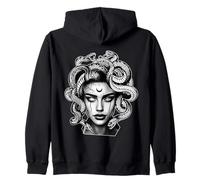 Tattooed Medusa Greek Mythology Blackwork Zip Hoodie