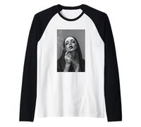 Tattooed Nun Smoking Cigarette Rebbelin Christ Jesus Raglan Baseball Tee