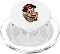 Tattooed Pin Up Girl Teddy Retro Art PopSockets PopGrip for MagSafe