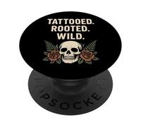 Tattooed Plant Lover Plant Mom Aesthetic Tattoo Flash Art PopSockets Adhesive PopGrip
