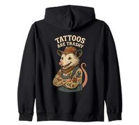Tattooed Possum Meme Redneck Joke Sarcastic Ink Quote Trashy Zip Hoodie