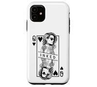 Tattooed Queen Of Hearts Funny Inked Girl Tattoo Card Case for iPhone 11
