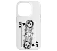 Tattooed Queen Of Hearts Funny Inked Girl Tattoo Card Case for iPhone 14 Pro