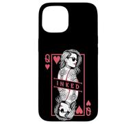 Tattooed Queen Of Hearts Funny Inked Girl Tattoo Card Case for iPhone 15