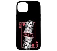 Tattooed Queen Of Hearts Funny Inked Girl Tattoo Card Case for iPhone 15 Plus