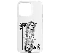 Tattooed Queen Of Hearts Funny Inked Girl Tattoo Card Case for iPhone 15 Pro Max