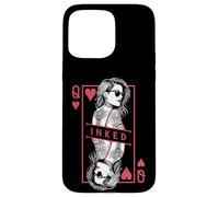 Tattooed Queen Of Hearts Funny Inked Girl Tattoo Card Case for iPhone 15 Pro Max